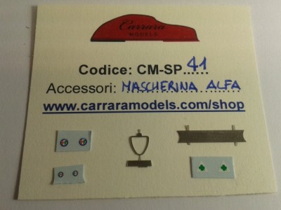 CM-SP41 Mascherina tipo alfa romeo in fotoincisione + griglia + decals - scala 1:43